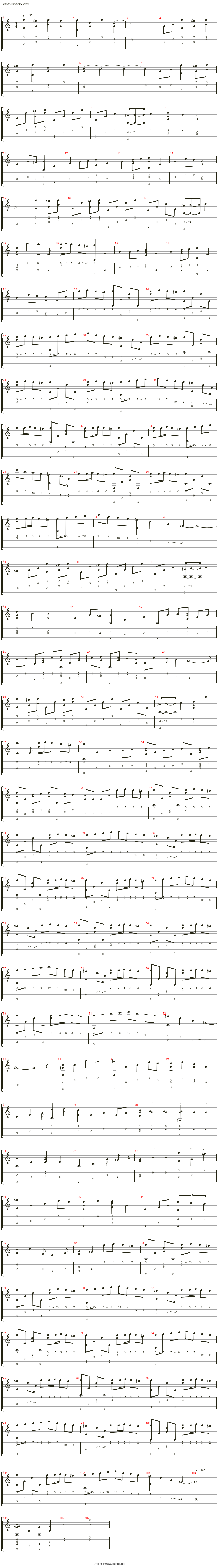 River-Flows-In-You指弹吉他谱-李闰珉